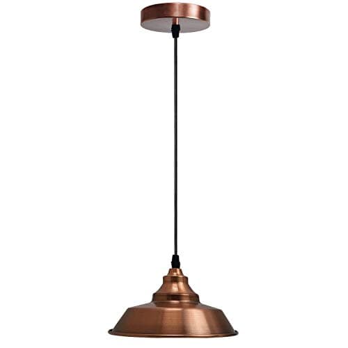 Image of DC VOLTAGE Single Head Pendant Light 22cm Copper Finish E27 Metal Lighting Adjustable Modern Retro Style Ceiling Light Shade for Home Office Cafe Bistro and Restaurant