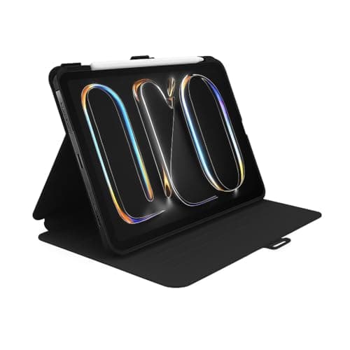 Image of Speck New iPad Pro 11 Inch Case 2024/2025 (Latest model/M5/M4)- with Pencil Holder, Drop & Camera Protection, Slim Multi Range Stand, Balance Folio, No Auto/Sleep Wake Function - Black/Black/White