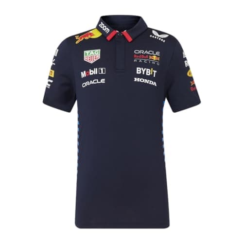 Image of Red Bull Racing Formula One Team - Official 2024 Formula 1 Merchandise - Replica Team Set Up Poloshirt - Night Sky - Kids, Children, Juniors (UK, Age, 12 Years, 13 Years, Regular, Night Sky)