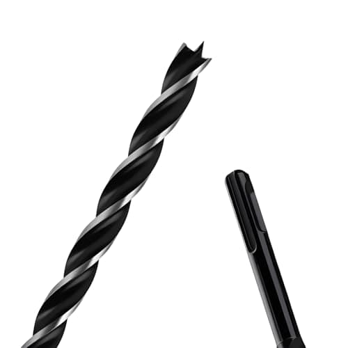 Image of 1/2" x 12" Auger Drill Bit with SDS Plus Shank for Wood,Tri Flute Ship Auger Long Drill Bit for Soft and Hard Wood,Tree Stump,Plastic,Drywall and Composite Materials