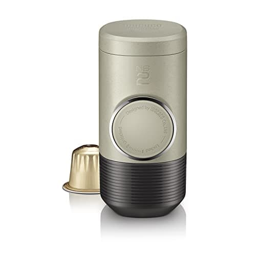 Image of WACACO Minipresso NS2, Portable Espresso Maker Compatible with *Nespresso®*Original Capsules and Compatibles, Manually Operated, 18 Bar Small Handheld Coffee Machine for Travel, Camping