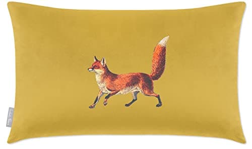Image of Izabela Peters Eco-Friendly Velvet Cushions - 55 x 35 cm, Fox - Mustard, Chair & Sofa Seat Cushions With Covers Included