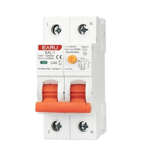 Image of circuit breaker,circuit breakers 2P 30mA AC A B Type RCBO RCCB MCB Electronic Residual Current Circuit Breaker Over Short Leakage Protection EV Charger(Type A 30mA,40A)
