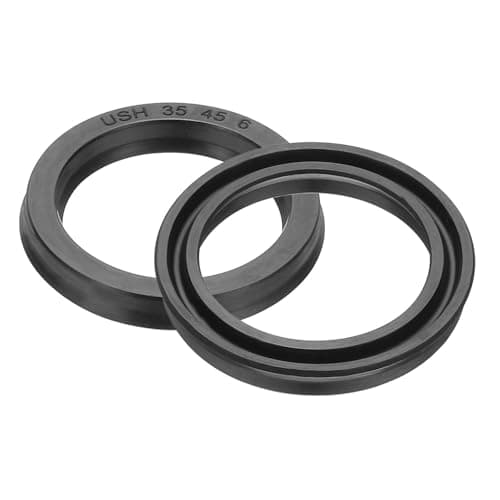 Image of PATIKIL Oil Seal 35 x 45 x 6mm, 2 Pcs Lip Seals Nitrile Rubber Cover Radial Shaft Washer Gasket for Cylinder Automotive Car Engine Drain Plug, Black