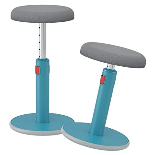 Image of Leitz Active Sit Stand Stool, Ergonomic Height Adjustable 46cm To 79cm Wobble Stool, Round Swivel Office Desk Chair/ Stool, Ergo Cosy Range, Calm Blue, 65180061