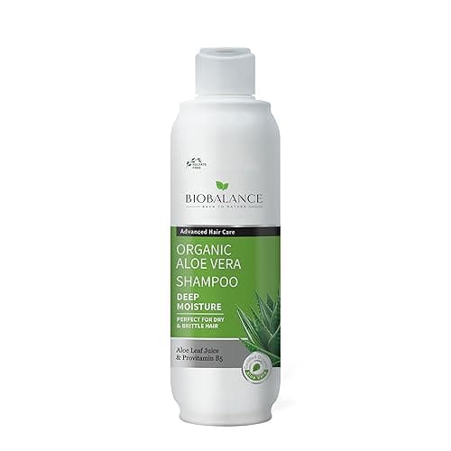 Image of BioBalance Organic Aloe Vera Shampoo | 330ml | Hydrating Shampoo for Dry Hair | Deeply Moisturising Haircare | Strengthen Brittle hair | Anti Dandruff | Sulphate Free
