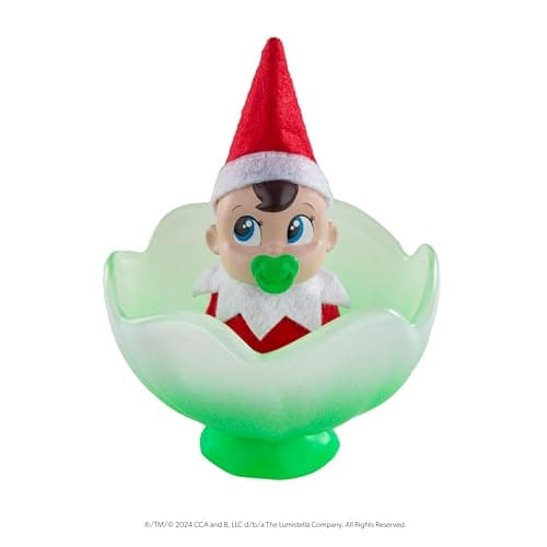 Image of The Elf on the Shelf Frost Pips Mini Blooms | Baby in Magical Frost Flower | Elf Babies (Boy with Blue Eyes)