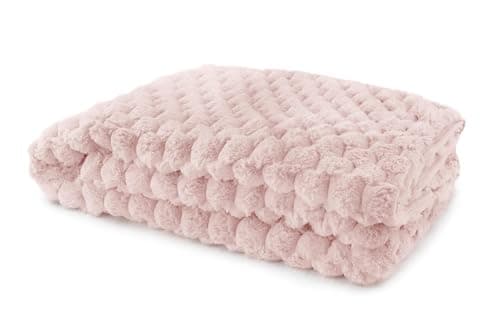 Image of Emma Barclay Lush Luxurious Fluffy Faux Rabbit Fur Throw Blanket (Blush Pink, 50x60 (127x152cm))