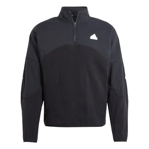 Image of adidas Men's Future Icon 3-Stripes Quarter-Zip Sweatshirt, Black, L
