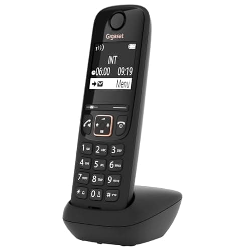 Image of Gigaset A694HX - Cordless DECT Telephone - Additional Handset - High Contrast Display - Great Audio Quality, Black [UK Version] [Without Base]