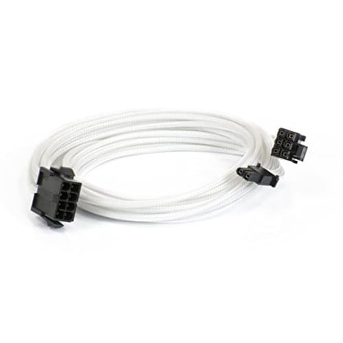 Image of Phanteks 8 to 8 (6+2) Pin VGA Premium Sleeved Extension Cable 19.68" Length, White(PH-CB8V_WT)