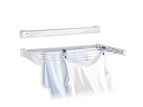 Image of Leifheit Telegant 30 Protect Wall Dryer, Foldable Clothes Drying Rack with 5 x 60 cm Bars, Robust Clothes Rack for Indoor and Outdoor, 3m Drying Space