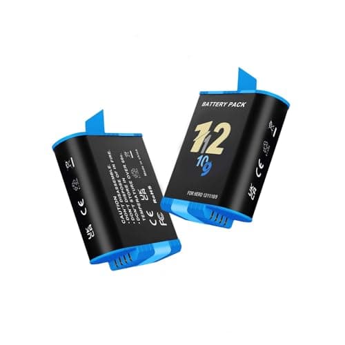 Image of CITYORK (2 Pack) 2000mAh Replacement Battery for .Go-Pro. Hero 12 Hero 11/10/9 Black, Rechargeable Extreme Battery Set Sports Camera Accessories