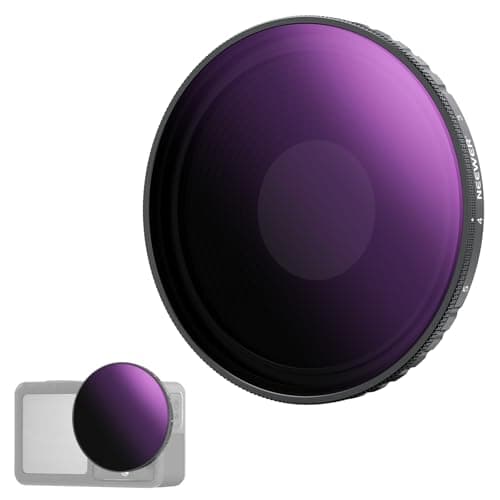 Image of NEEWER Variable ND Filter Compatible with DJI Osmo Action 5 Pro & Action 4, ND8-32 (3-5 Stops) Screw On Neutral Density Lens Filter Multicoated HD Optical Glass Action Camera Accessories