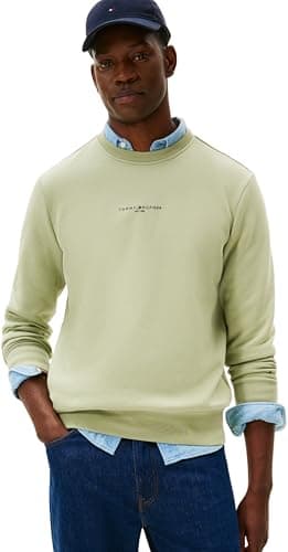 Image of Tommy Hilfiger Men’s Tipped Round Neck Sweatshirt, Green (Earth Sage), M
