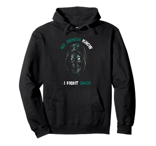 Image of MY DEMON KNOW I FIGHT BACK Skull Pullover Hoodie