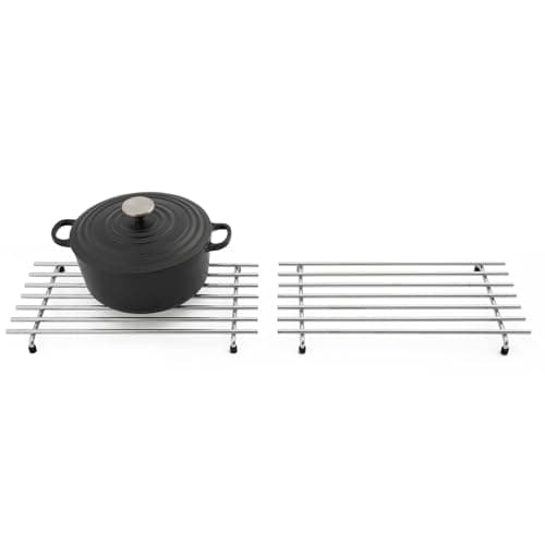 Image of simplywire – Trivet – Pack of 2 - Heat Resistant – Kitchen Worktop Protectors – Large - Chrome