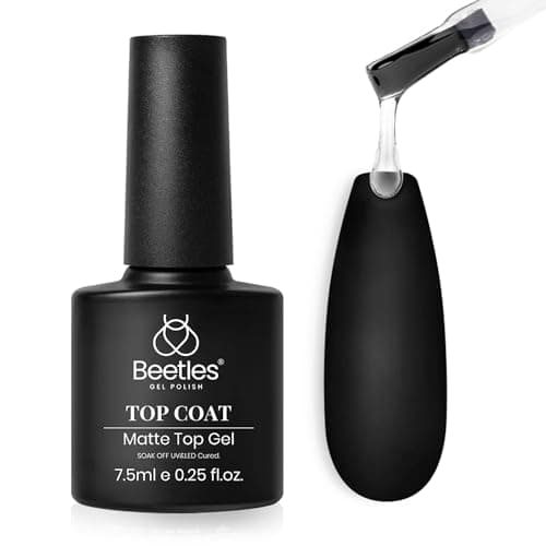 Image of Beetles No Wipe Matte Top Coat Gel Polish - Transparent Finish, 7.5ml, Soak Off Nail Lamp Art Manicure Salon DIY Kit