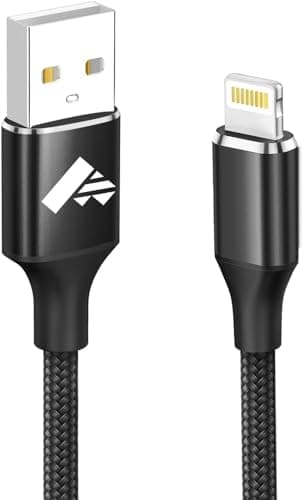 Image of Aioneus iPhone Charger Cable 2M, iPhone Charging Cable MFi Certified Lightning Cable Fast Charging Braided iphone Charger Lead USB Cable for iPhone 14 13 12 11 Pro Max XS XR X 8 7 6 Plus 5 SE,iPad