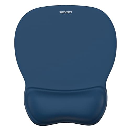 Image of TECKNET Mouse Mat Wrist Support, Gel Ergonomic Mouse Mat, Mouse Pad Wrist Rest with Non-slip PU Base, Waterproof Surface Mouse Pad Wrist Support for Computer, Laptop, Office, Home and Travel, Blue