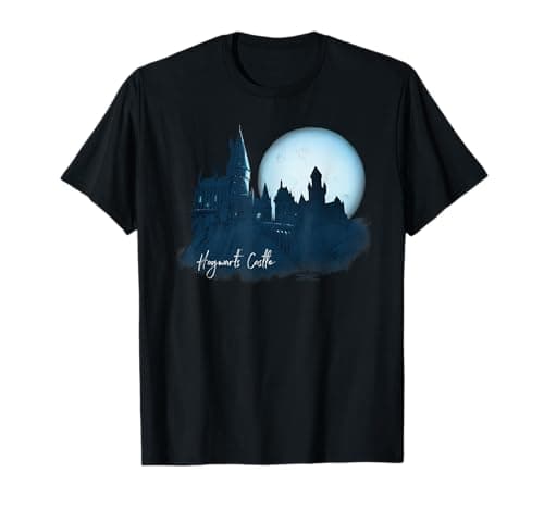 Image of Harry Potter Moon Hogwarts Castle Painted T-Shirt