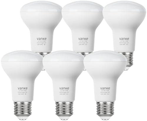 Image of Vanke R63 Spotlight Bulbs Screw, 9W LED Reflector E27 Light Bulb, 2700K Warm White, 910 Lumen, 60 Watts Equivalent, Non-Dimmable, Pack of 6