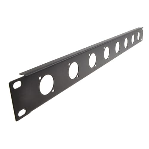 Image of kenable D-Series 1U 19 Inch Rack Mount Panel 8 Port for XLR D-Type Modules Flight Case Plate Black