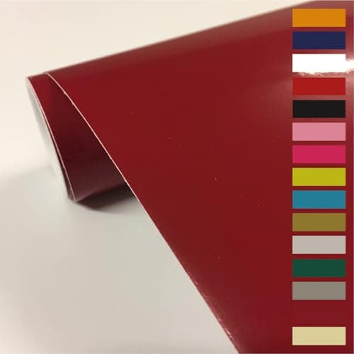 Image of vgoltd Gloss Sticky Vinyl Wrap Furniture Stickers Cupboard Covering Self Adhesive Peel and Stick Solid Sticker (Dark Red, 60 x 200 cm)