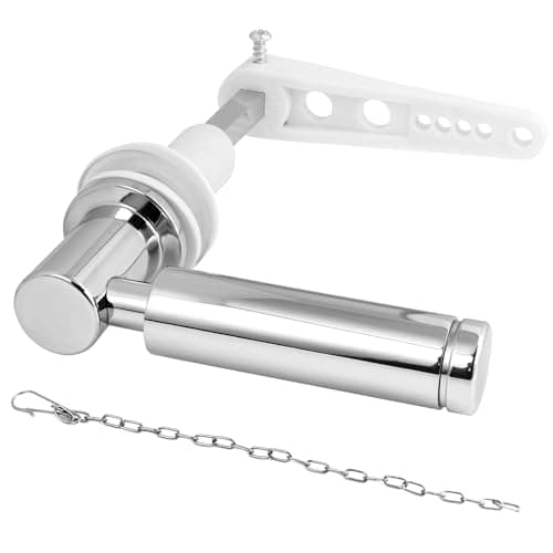 Image of LUBOXIN Toilet Flush Handle Zinc Alloy Cistern Handle Replacement Kit - Universal Toilet System - Silver