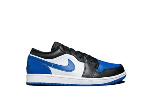 Image of NIKE Nike Air Jordan 1 Low Men's Shoes, White/Royal Blue-black-white, 8 UK