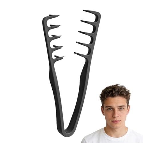 Image of Texture Comb,Wide Tooth Comb,Magic Comb for Creating Beautiful Curls,Texturising Comb for Voluminous Hair,Scalp Concealer Comb,Lightweight Styling Tool for Curly Hair,Texture Comb Men Women (Black)