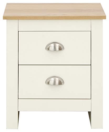 Image of Lancaster Cream with Oak Top Bedroom Furniture - Wardrobes, Chest, Bedside (Bedside Cabinet)