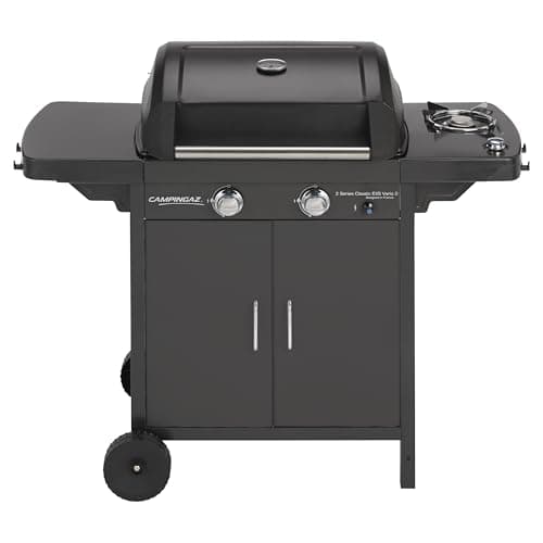 Image of Campingaz 2 Series Classic EXS Vario D Gas BBQ with Side Burner | 7.5 kW Power | Barbecue Gas Grill with powerful 2 Stainless Steel Burners | Barbecue with Trolley, Lid and Thermometer
