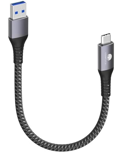 Image of CONMDEX USB C Cable Short 20cm/0.2M 10Gbps Data USB3.1 Gen2 Type C Android Auto Cable QC3.0 3.1A USB A to C Fast Charger for Samsung Note20 Galaxy S25/S24/S23,i-Phone17,Tab S9 Pixel9 M4 iPad Pro 2025