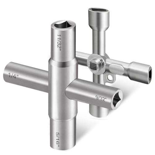 Image of Viganoc 2Pc. 4 Way Sillcock Key Set, Utilities Key, Multi-Functional Water Key, Fits Most Sillcock, Stopcock, Water Spigots, Wall-Hydrant, Control Cabinet and Valves