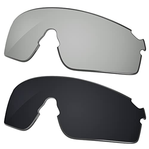 Image of Galvanic Replacement Lenses for Oakley EVZero Blades OO9454 Sunglasses - Chrome + Black Polarized - Combo Pack