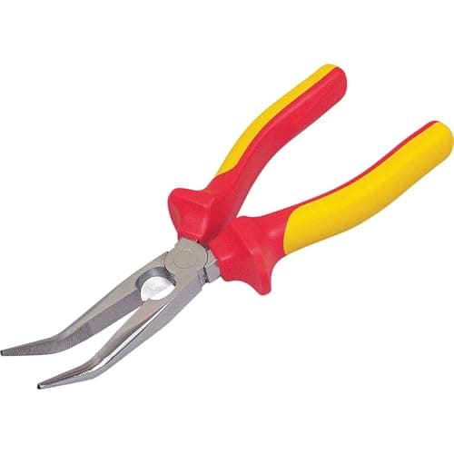 Image of Stanley VDE Bent Nose Plier 200MM 0 84 008, Yellow/Red