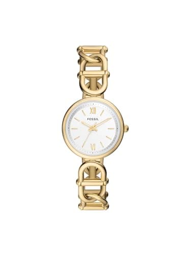 Image of Fossil Carlie Watch for Women, Gold Tone Quartz Three Hand Movement with Stainless Steel Strap,Golden Yellow