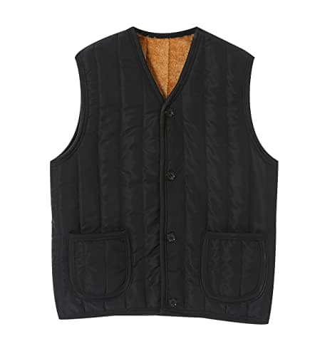 Image of OADOBKICE Ultralight Packable Down Gilet Men Lightweight Down Vest For Men Sleeveless Coat Cotton Bubble Waistcoat V Neck Padded Quilted Puffa Gilet Men Sleeveless Gilet Waistcoat Warm Black 4XL