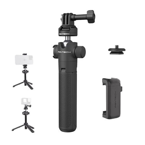 Image of PGYTECH CapLock Extension Pole Tripod with Phone Clip for DJI OSMO Action 5/4, for Gopro Hero 12/11/10, OSMO Pocket, for Insta360, XiaoYi, Feiyu Action Cameras with 1/4"-20 Thread Adapter