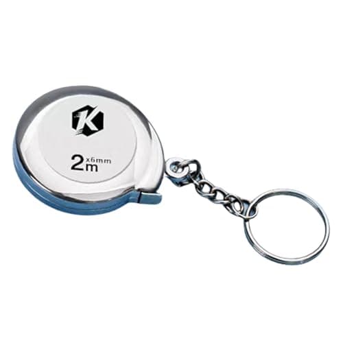 Image of 2M Tape Measure Keychain Mini Steel Retractable Tape Measure Keychain Portable Keyring Pull Ruler Measuring Tape (Silver)