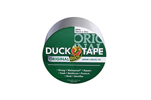 Image of Duck Tape Original White, 50mm x 25m. The original high strength waterproof gaffer and duct adhesive cloth repair tape