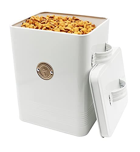 Image of Gardening Naturally Cat Food Biscuit Tin - Food Storage Tin for Cat Food Grey