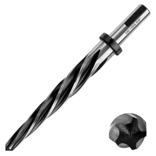 Image of SPEEDWOX 5/8 Inch Bridge Construction Reamer Drill Bit Taper Chucking Reamer Set A Metal Reamer Tapered Drill Bits 5/8 Inch Drill Bit for Metal 1/2" Non-Slip Shank to Align Or Enlarge Holes