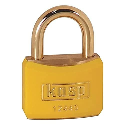 Image of Kasp 124 Brass Padlock - 40 Millimeters - Brass Shackle - Yellow