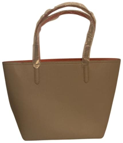 Image of Cath Kidston Medium Leather Solid Taupe Tote Handbag Bag