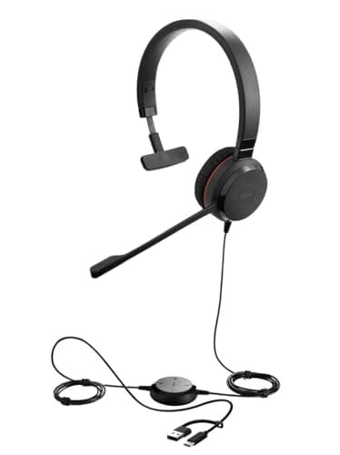 Image of Jabra Evolve 30 II, Microsoft Teams Certified Mono Corded Headset with Call Control Unit, Noise-cancelling microphone, LED indicators, excellent sound quality - USB-C/A, Black