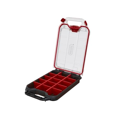 Image of Keter Stack n' Roll Modular DIY Half Organiser, Removable Bins, Stackable, Lightweight, Durable, Water Resistant, Black
