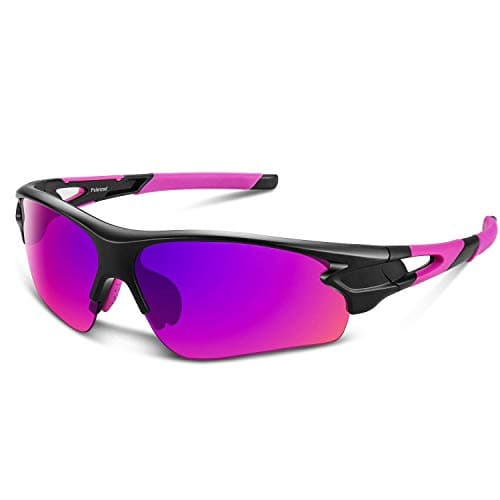 Image of BEACOOL Polarized Sports Sunglasses for Men Women Youth Running Cycling Hiking Baseball Golf Fishing Driving Motorcycle TAC Glasses UV400 Protection,Black Purple