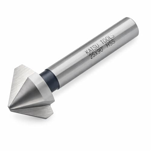 Image of Countersink Drill Bit, KATSU HSS 6542 Countersink Drill Bit 90 Degrees 25mm 3 Flute Chamfer Cutter Drill Bit for Wood Steel Metal Machine Tools, Positioning Drill Mill Cutter 12740615